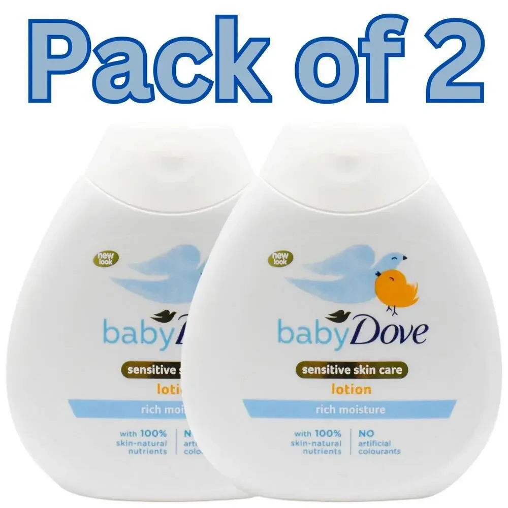 2-Pack Baby Dove Sensitive Skin Care Hypoallergenic Lotion Rich Moisture 6.5oz